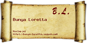 Bunya Loretta névjegykártya
